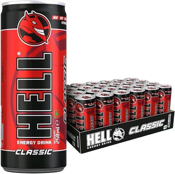 HELL ENERGY DRINK CLASSIC 250ML- Pack of 24 (250ML X 24)