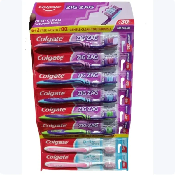 Colgate Zig Zag Deep Clean Toothbrush 6u+2u Free Medium