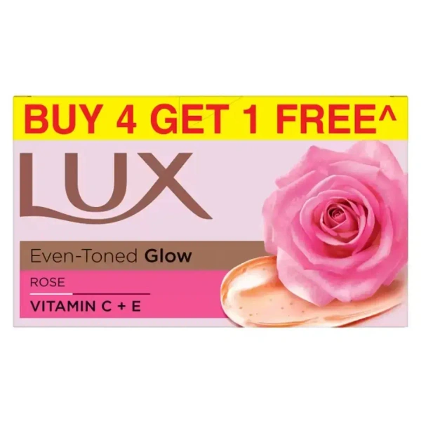 Lux Of 5 Toned Glow Rose Soap With Vitamin C &E-150g×5 (750g)