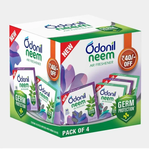 Odonil Bathroom Air Freshener Neem Mixed Fragrance Blocks 192g (48g, Pack Of 4 )