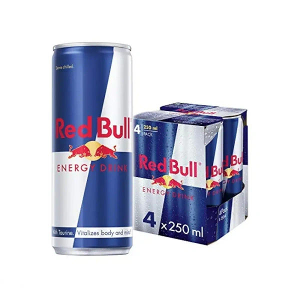 Red Bull Plain Flavored Energy Drink ( 4×250ml)