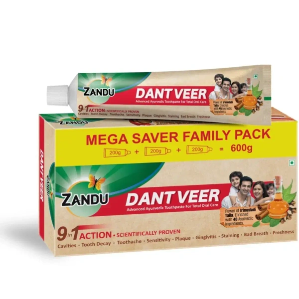DABUR Zandu Dantveer ToothPaste 200g × 3U = 600g