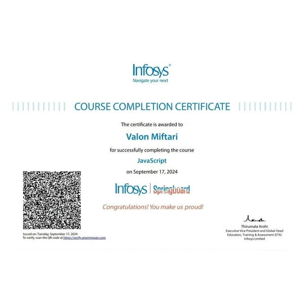 INFOSYS CERTIFICATES AVAILABLE - Java