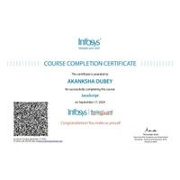INFOSYS CERTIFICATES AVAILABLE - Java