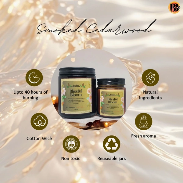 Smoked Cedarwood Handmade Scented Soya Wax Candles