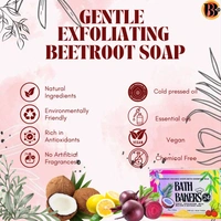 Gentle Exfoliation with Multani mitti and Beetroot, Handmade Soap