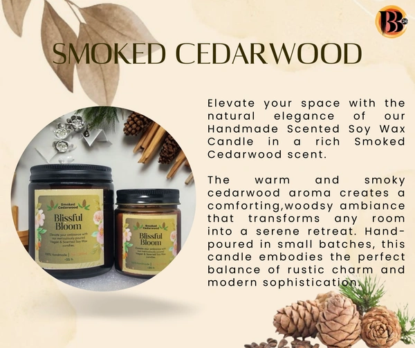 Smoked Cedarwood Handmade Scented Soya Wax Candles