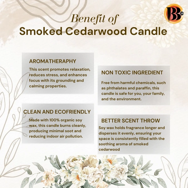 Smoked Cedarwood Handmade Scented Soya Wax Candles