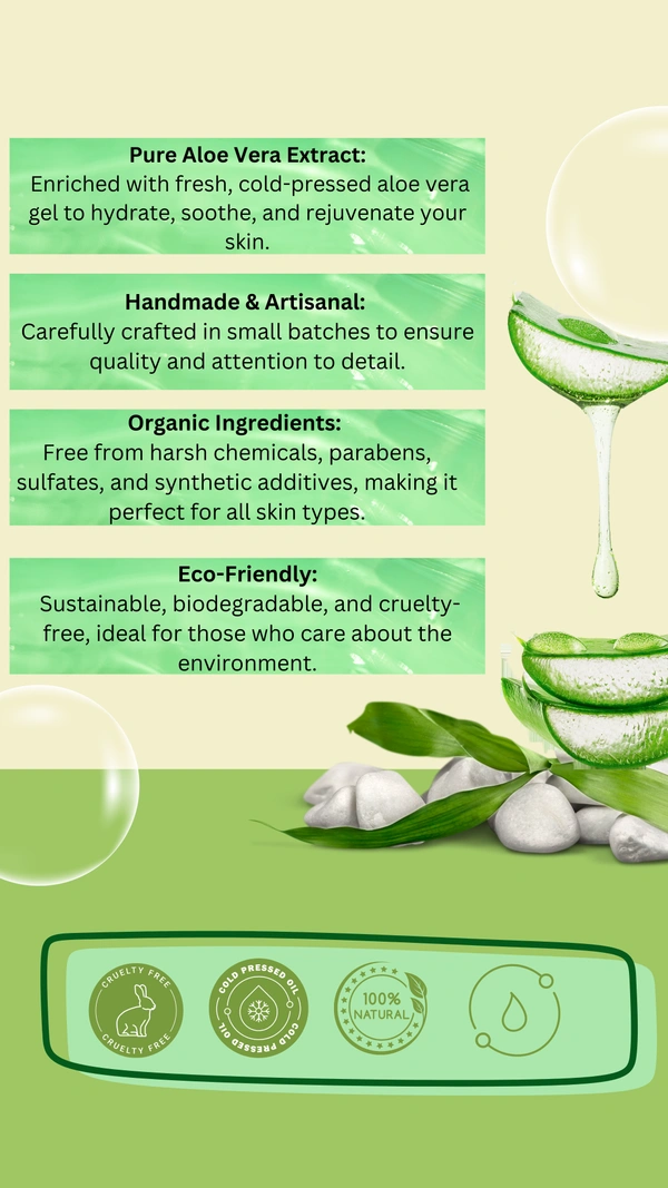 Evergreen Hydration Aloevera Pulp & Cold Pressed Coconut Oil Soap