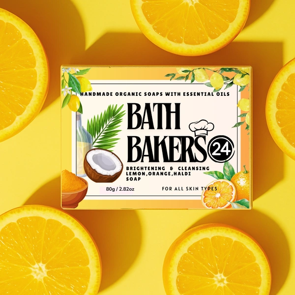 Brightening & Cleansing Lemon, Orange, Haldi and Cold Pressed Coconut Oil Soap