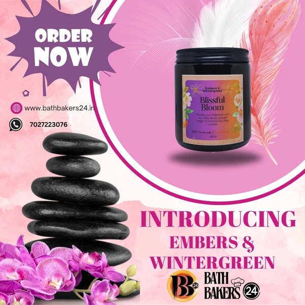 Embers & Wintergreen Handmade Scented Soya Wax Candle