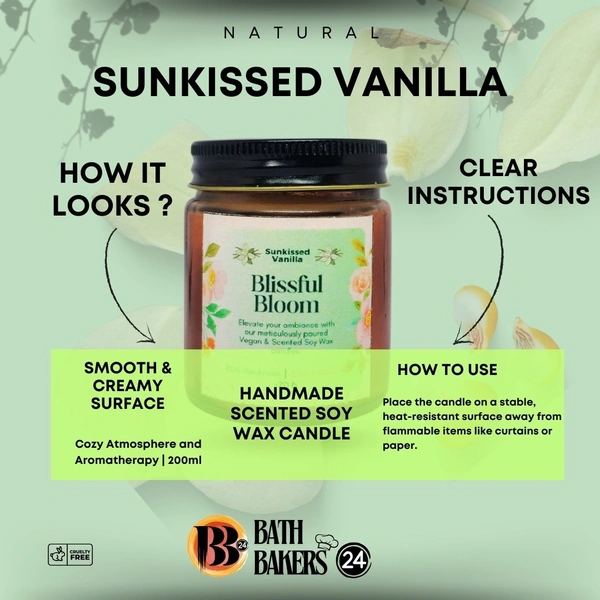 Sunkissed Vanilla Handmade Scented Soya Wax Candles