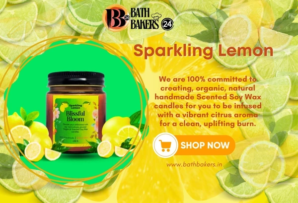 Sparkling Lemon Handmade Scented Soya Wax Candles