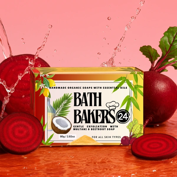 Gentle Exfoliation with Multani mitti and Beetroot, Handmade Soap