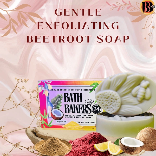 Gentle Exfoliation with Multani mitti and Beetroot, Handmade Soap