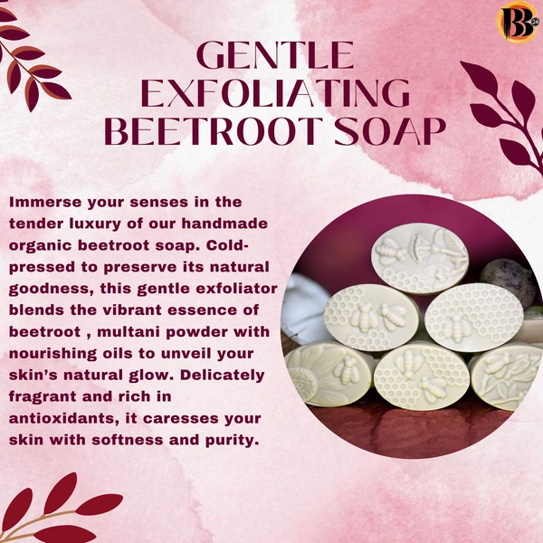 Gentle Exfoliation with Multani mitti and Beetroot, Handmade Soap