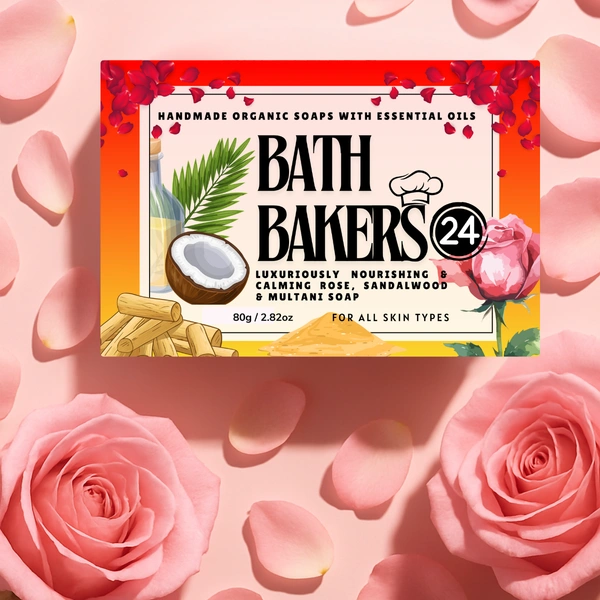 Luxuriouisly Nourishing & Calming Rose, Sandalwood and Multani mitti Soap