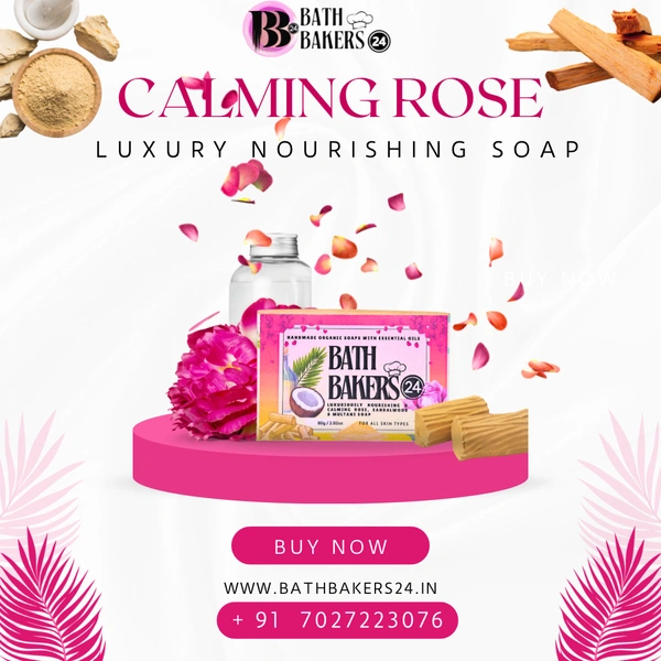 Luxuriouisly Nourishing & Calming Rose, Sandalwood and Multani mitti Soap