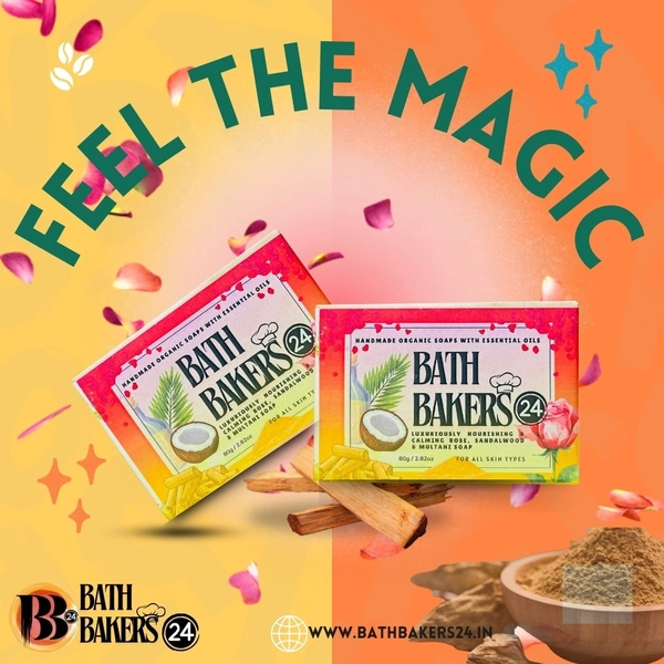 Luxuriouisly Nourishing & Calming Rose, Sandalwood and Multani mitti Soap