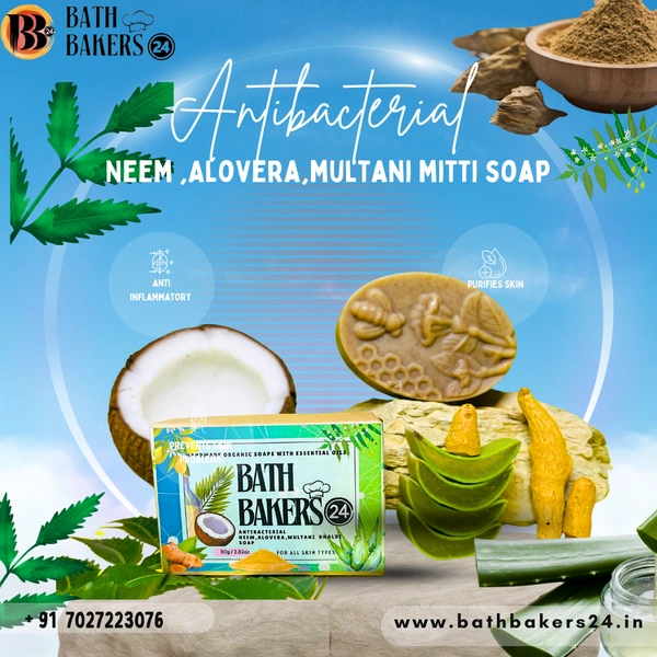 Antibacterial,Neem, Aloevera, Multani mitti ans Haldi Soap