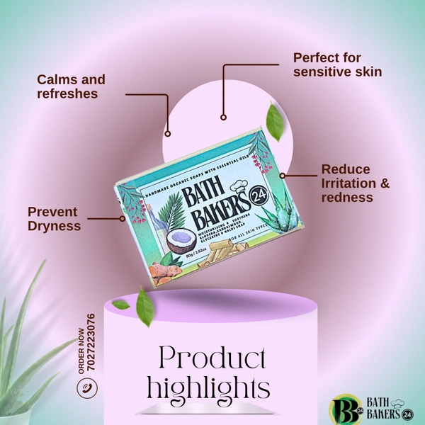 Moisturising & Soothing Aloevera, Sandalwood, Glycerin and Haldi Soap