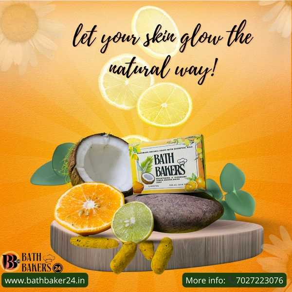 Brightening & Cleansing Lemon, Orange, Haldi and Cold Pressed Coconut Oil Soap
