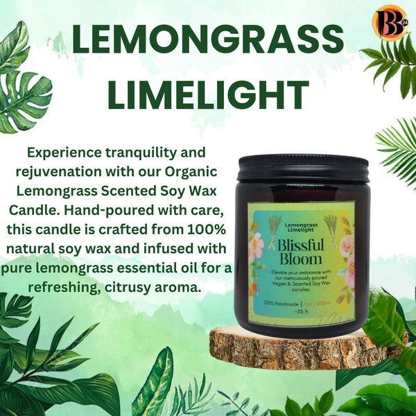 Lemongrass limelight Handmade Scented Soya Wax Candles