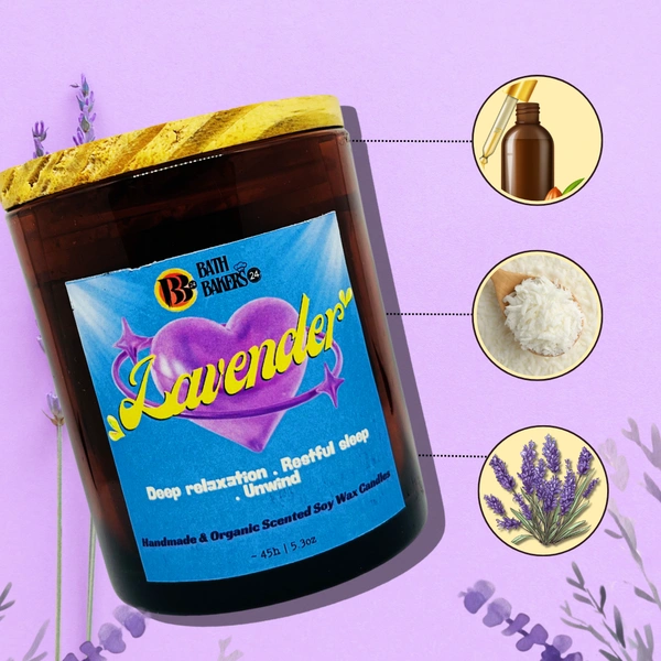 Lavender Scented Soy Wax Candle - 150g
