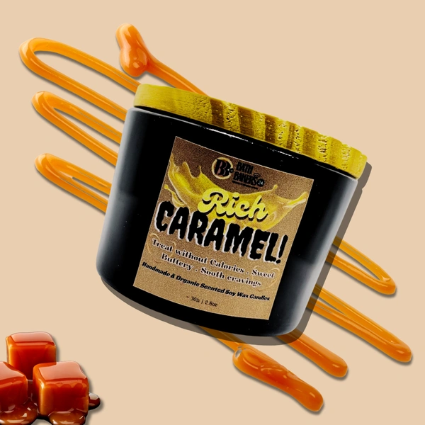 Rich Caramel Scented Soy Wax Candle - 70g