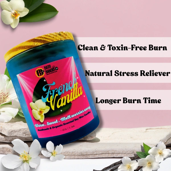 French Vanilla Scented Soy Wax Candle - 150g
