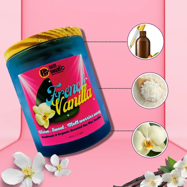 French Vanilla Scented Soy Wax Candle - 150g
