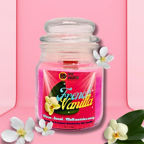 French Vanilla Scented Soy Wax Candle - 80g
