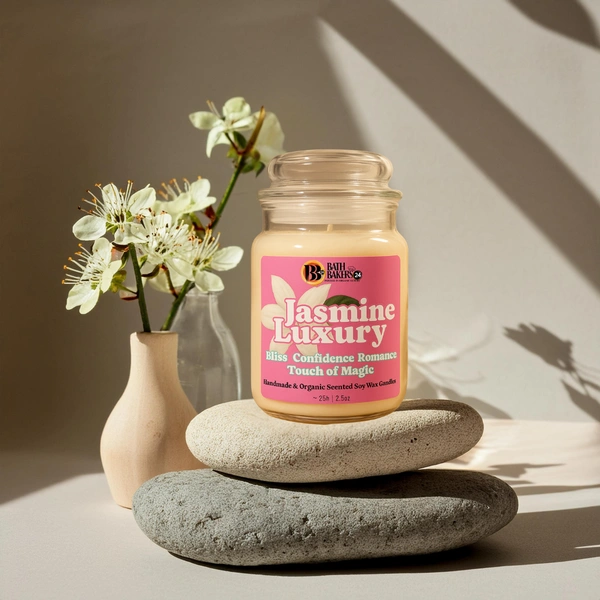 Jasmine Luxury Scented Soy Wax Candle - 80g