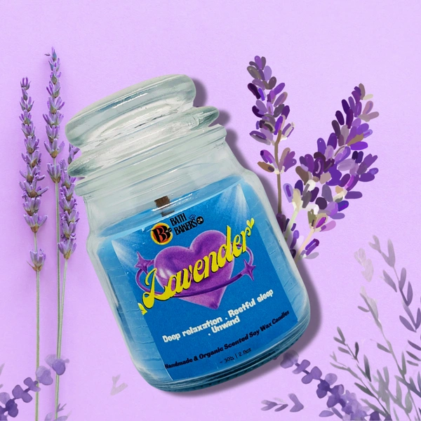 Lavender Scented Soy Wax Candle - 80g