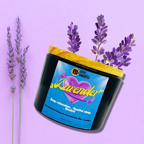 Lavender Scented Soy Wax Candle - 70g