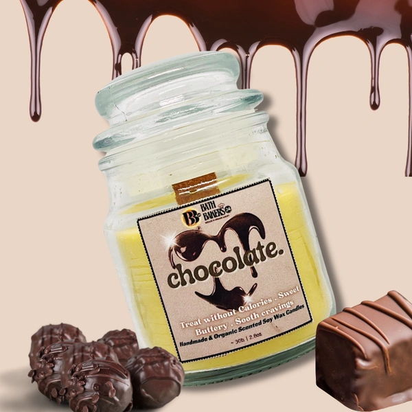 Chocolate Scented Soy Wax Candle - 80g