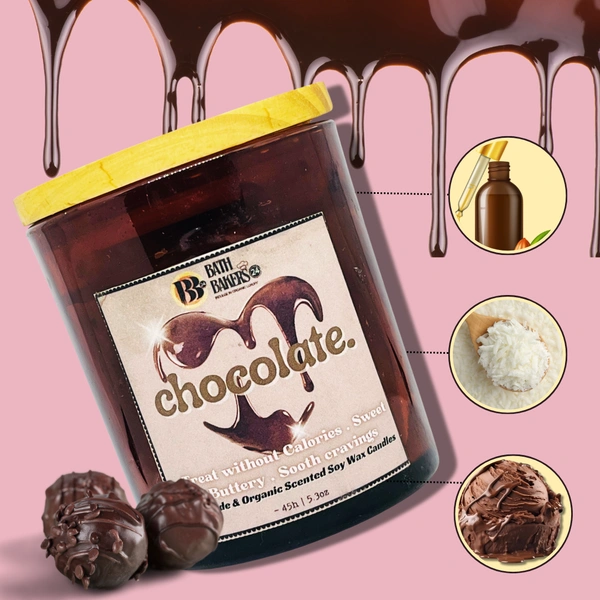 Chocolate Scented Soy Wax Candle - 150g