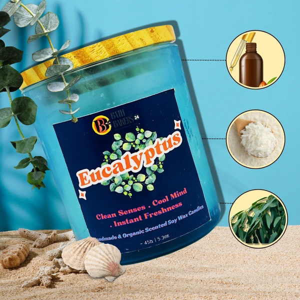 Eucalyptus Scented Soy Wax Candle - 150g
