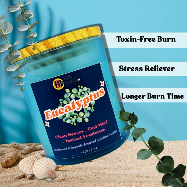 Eucalyptus Scented Soy Wax Candle - 150g