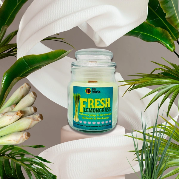 Fresh Lemongrass Scented Soy Wax Candle - 80g