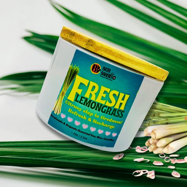 Fresh Lemongrass Scented Soy Wax Candle - 70g