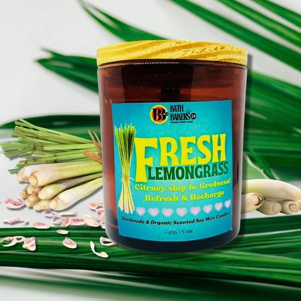 Fresh Lemongrass Scented Soy Wax Candle - 150