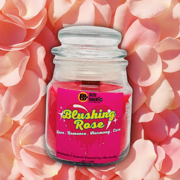 Blushing Rose Scented Soy Wax Candle - 80