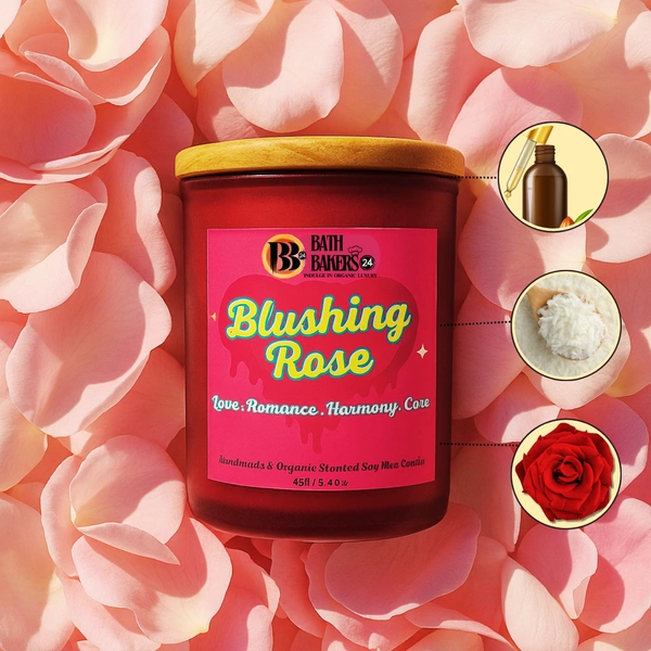 Blushing Rose Scented Soy Wax Candle