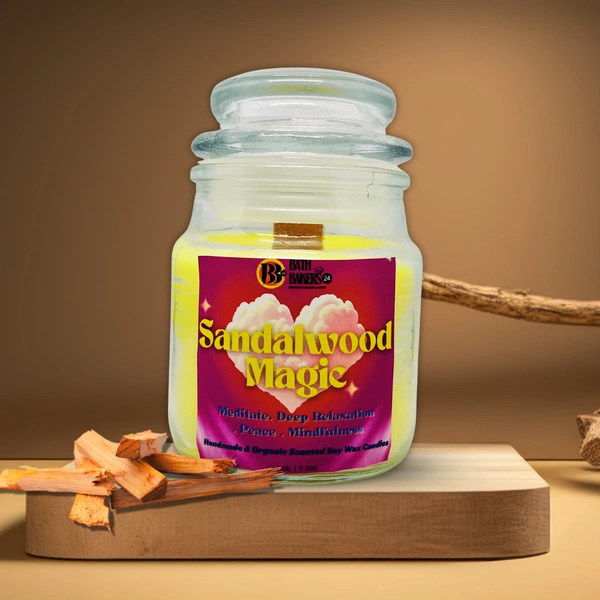 Sandalwood Magic Scented Soy Wax Candle - 80g