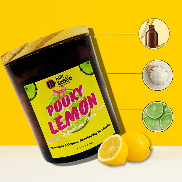 Pooky Lemon Scented Soy Wax Candle - 150g