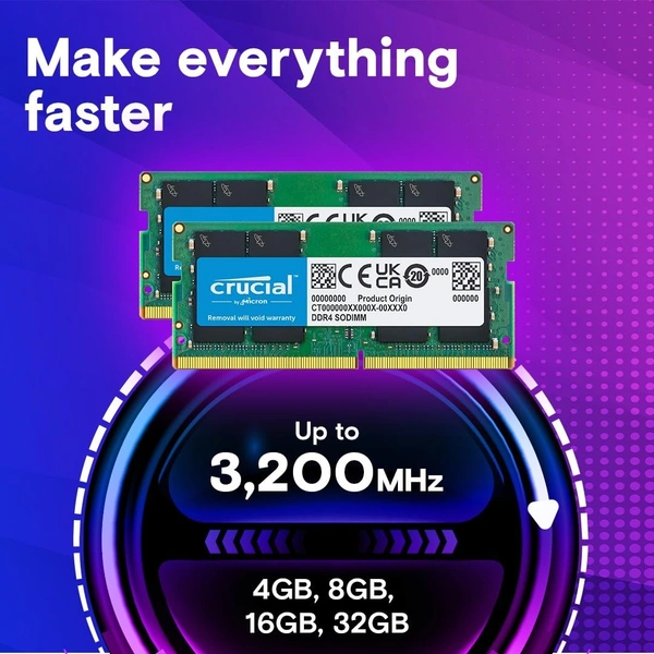 Crucial Laptop Ram 16GB DDR4 3200Mhz CT16G4SFRA32A