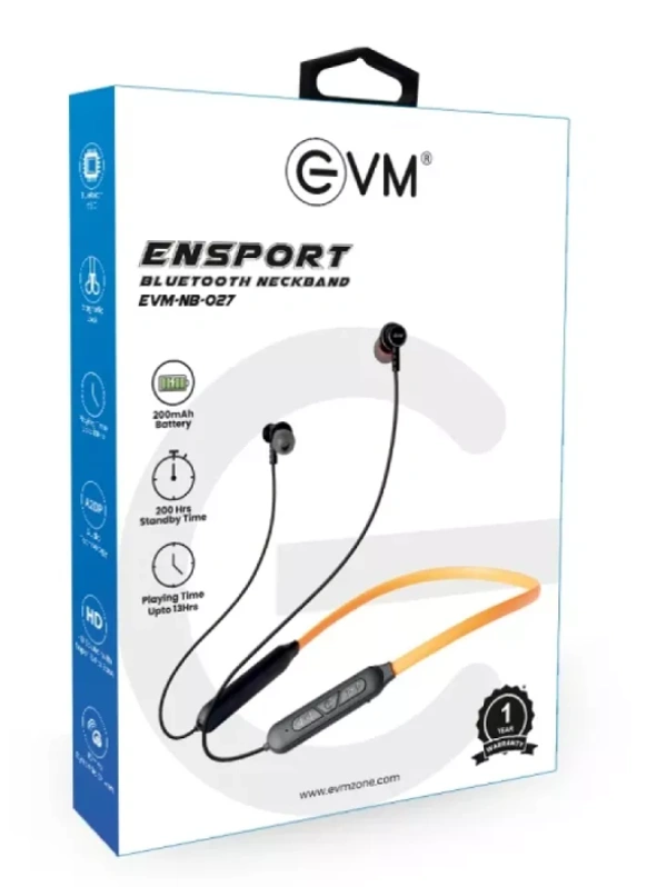 EVM NB 027 Bluetooth Neckband Earphone Ensport