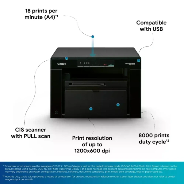 Canon Laser Printer MF3010 A4 Print|Scan|Copy - Black