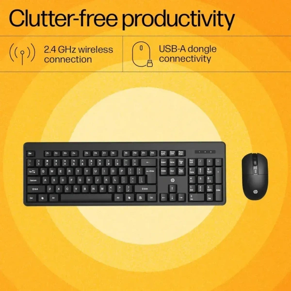 HP Wireless Keyboard Mouse Combo KM200 - Black